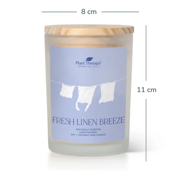 Fresh Linen Breeze Candle 8oz Dimensions